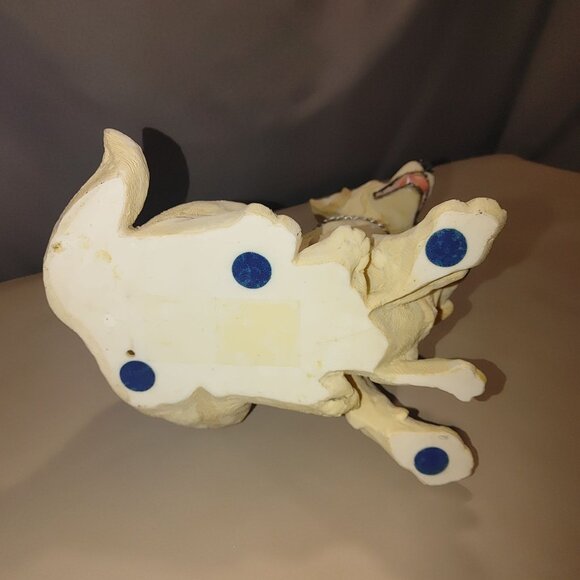 Yellow Labrador Dog Puppy Figurine Chain Collar 11 Inches Tall Resin Sculpture - Picture 4 of 9